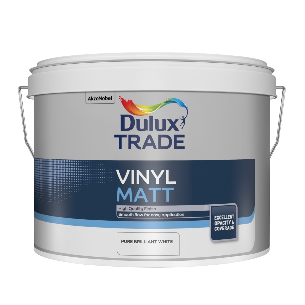 Dulux Trade Vinyl Matt Pure Brilliant White 10L - Eakers DIY