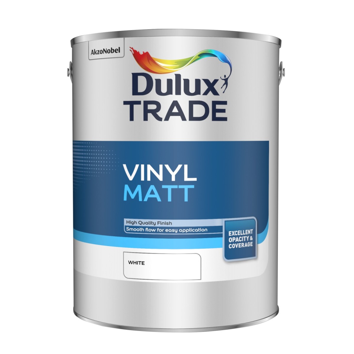 Dulux Trade Vinyl Matt White 5L - Eakers DIY