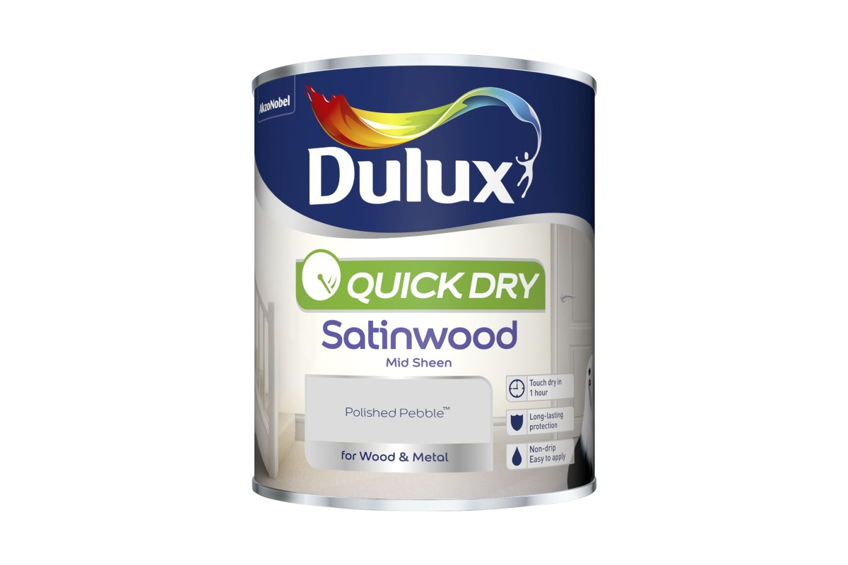 Dulux Quick Drying Satinwood Polished Pebble 750ml - Eakers DIY