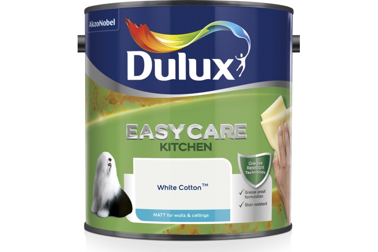 Dulux Easycare Kitchen Matt White Cotton 2.5L