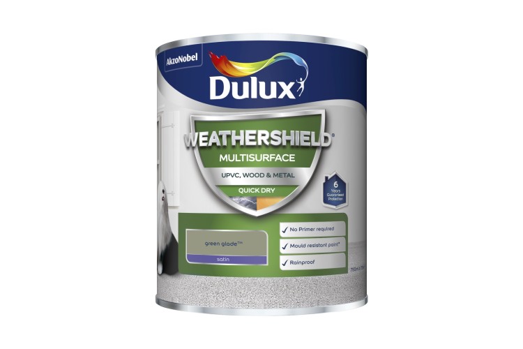 Dulux Weathershield Multi Surface  Quick Drying Satin Green Glade 750ml