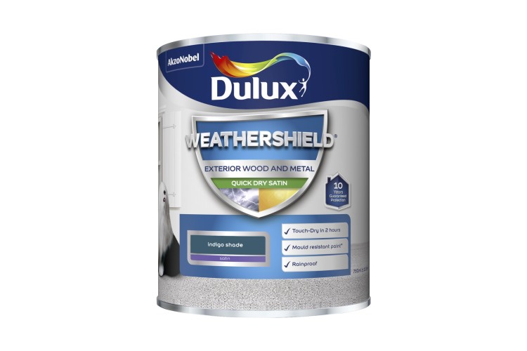 Dulux Weathershield Quick Drying Satin Indigo Shade 750ml
