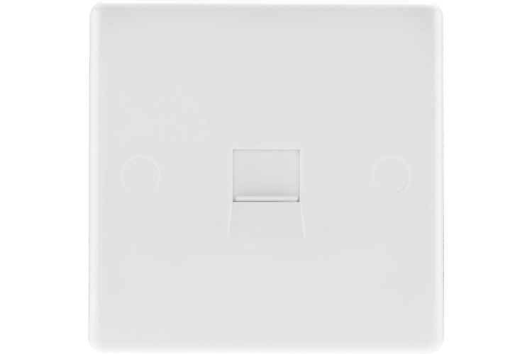 White Nexus 1 Gang TEL Socket MAS (SCREW)