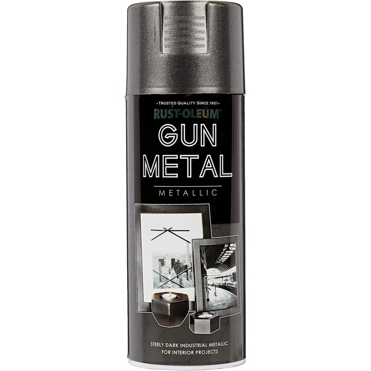 RustOleum Metallic Gun Metal Spray Paint 400ml Eakers DIY